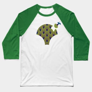 Deco Peacock Baseball T-Shirt